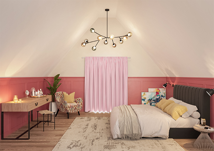 Lace Stripes, Lipstick Pink - Made to Measure Curtains - Image 15